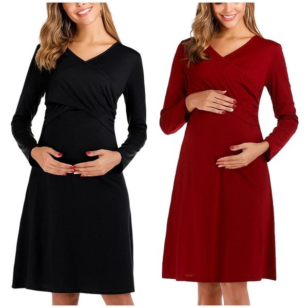 2pcs maternity breastfeeding dress pregnant women's dress comfy casual pregnancy nursing skirt , black & wine red, White
2pcs maternity breastfeeding dress pregnant women's dress comfy casual pregnancy nursing skirt , black & wine red, White