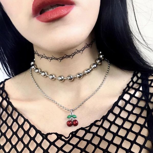 chokers women hip hop red cherry charm necklace gothic jewelry collar mujer beads choker silver color collares moda 2021, Golden;silver
chokers women hip hop red cherry charm necklace gothic jewelry collar mujer beads choker silver color collares moda 2021, Golden;silver