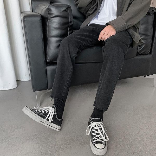 men's jeans large size spring and summer black slim slimming straight leg pants fashion korean trousers, Blue
men's jeans large size spring and summer black slim slimming straight leg pants fashion korean trousers, Blue