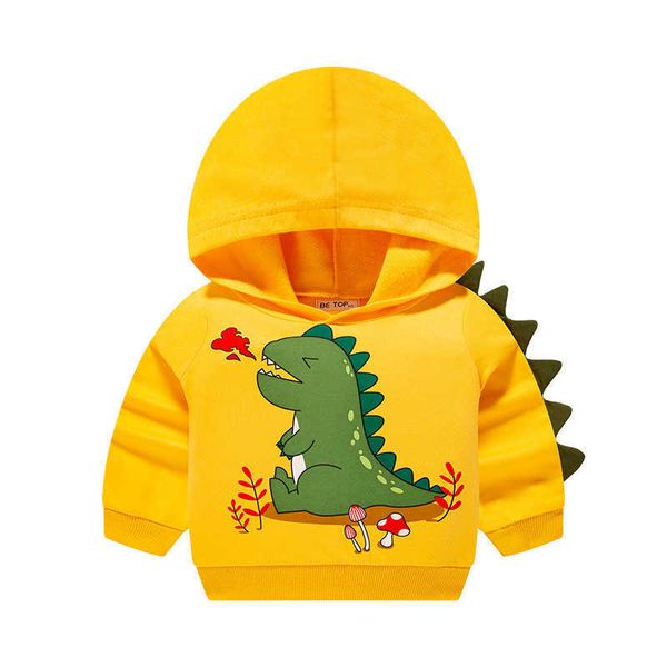 boys autumn hoodies baby kids hooded sweatshirts cute dinosaur pattern hoody for children g0917, Black