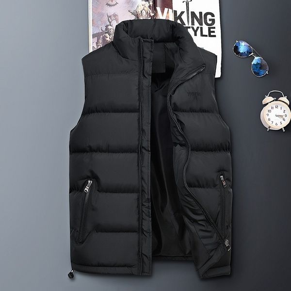 new men's fashion korean padded vest thickened winter down cotton jacket, Black;white 
new men's fashion korean padded vest thickened winter down cotton jacket, Black;white