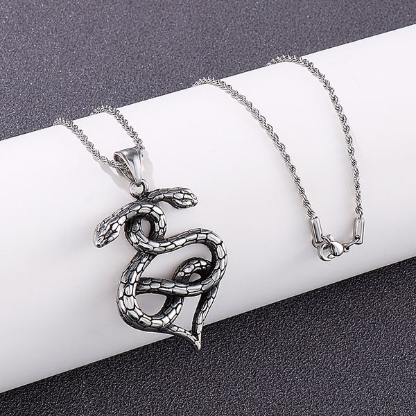 gothic jewelry men's stainless steel double lover animal snake pendant chain necklace 22 inch, Silver
gothic jewelry men's stainless steel double lover animal snake pendant chain necklace 22 inch, Silver