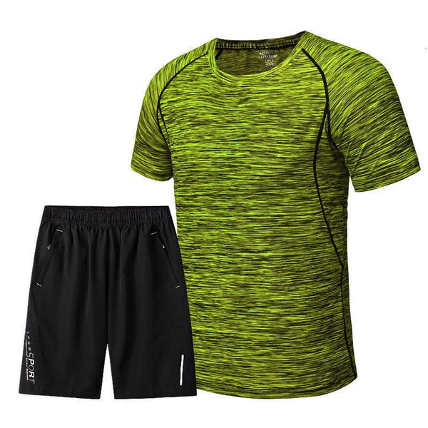 men's tracksuits sports summer suit short sleeve running leisure fitness quick dry clothes two piece set, Gray
men's tracksuits sports summer suit short sleeve running leisure fitness quick dry clothes two piece set, Gray