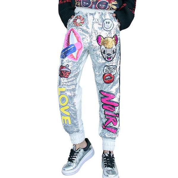women's pants & capris sequined elastic waist loose harun casual 2021 autumn and winter nuw933, Black;white
women's pants & capris sequined elastic waist loose harun casual 2021 autumn and winter nuw933, Black;white