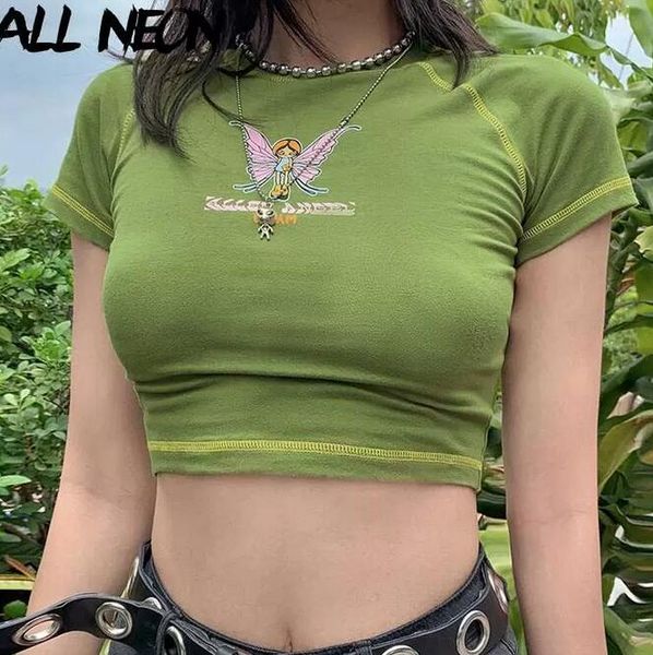womens tshirt butterfly graphic and letter printing stitch green crop y2k summer grunge style o-neck short sleeve t-shirts, White
womens tshirt butterfly graphic and letter printing stitch green crop y2k summer grunge style o-neck short sleeve t-shirts, White
