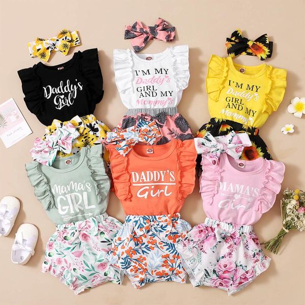 clothing sets toddler baby girl summer born letter flying sleeve romper +printed shorts+headband suit casual infant, White
clothing sets toddler baby girl summer born letter flying sleeve romper +printed shorts+headband suit casual infant, White