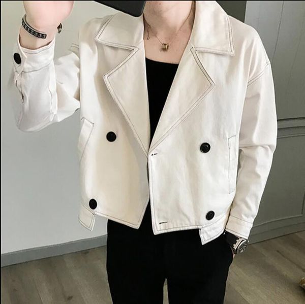 men's jackets fall jacket korean version jeans short style handsome casual black coat asymmetrical personality coat., Black;brown
men's jackets fall jacket korean version jeans short style handsome casual black coat asymmetrical personality coat., Black;brown