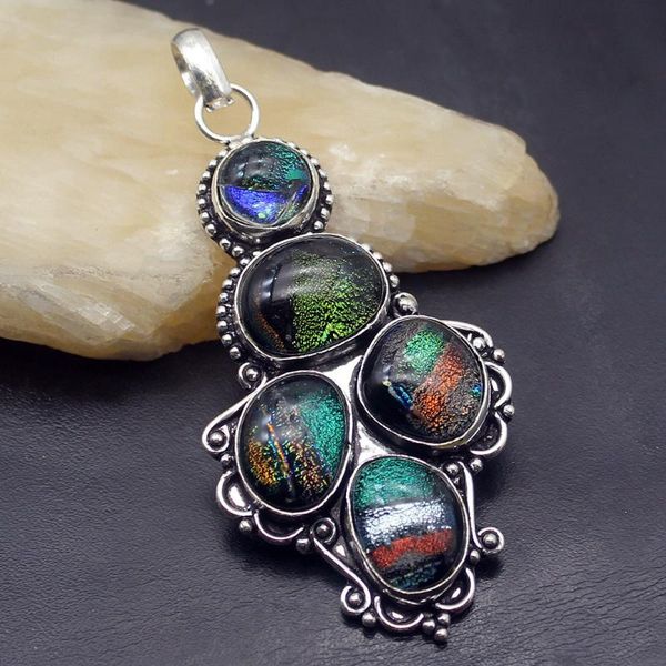 charms hermosa jewelry unique multi color vintage dichroic glass silver pendant necklace charm women men gifts 77cm dh08, Bronze;silver
charms hermosa jewelry unique multi color vintage dichroic glass silver pendant necklace charm women men gifts 77cm dh08, Bronze;silver