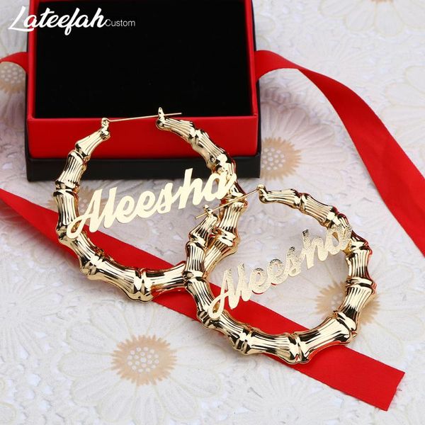 hoop & huggie lateefah custom stainless steel frosted name earrings for women personality letter gold bamboo circle jewelry, Golden;silver
hoop & huggie lateefah custom stainless steel frosted name earrings for women personality letter gold bamboo circle jewelry, Golden;silver