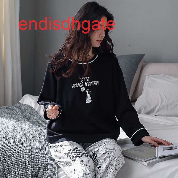 women's autumn winter new cartoon home pajamas suit knitted cotton long sleeve japanese and korean oversize, Black;white
women's autumn winter new cartoon home pajamas suit knitted cotton long sleeve japanese and korean oversize, Black;white