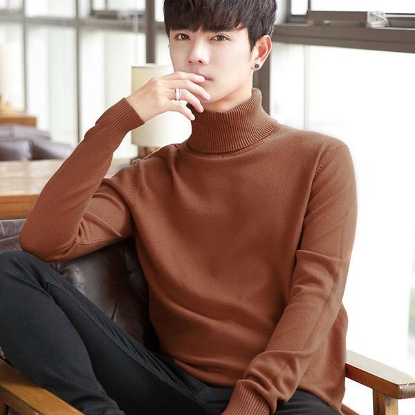 men's sweaters 2021men's sweater long sleeve korean trend slim high collar thickened autumn, White;black
men's sweaters 2021men's sweater long sleeve korean trend slim high collar thickened autumn, White;black