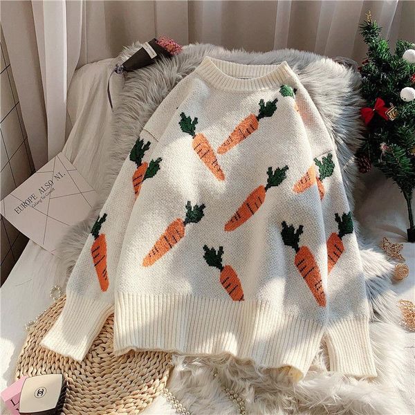 women's sweaters net red sweater women 2021 autumn and winter loose lazy style college outer wear knitted thickwomensweater, White;black
women's sweaters net red sweater women 2021 autumn and winter loose lazy style college outer wear knitted thickwomensweater, White;black