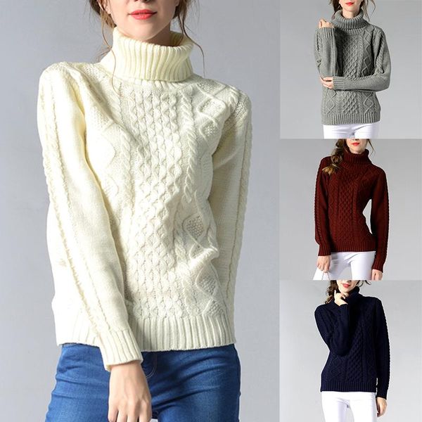 casual loose style women autumn winter high collar knitted sweater retro long sleeve turtleneck solid color warm fashion, White;black
casual loose style women autumn winter high collar knitted sweater retro long sleeve turtleneck solid color warm fashion, White;black