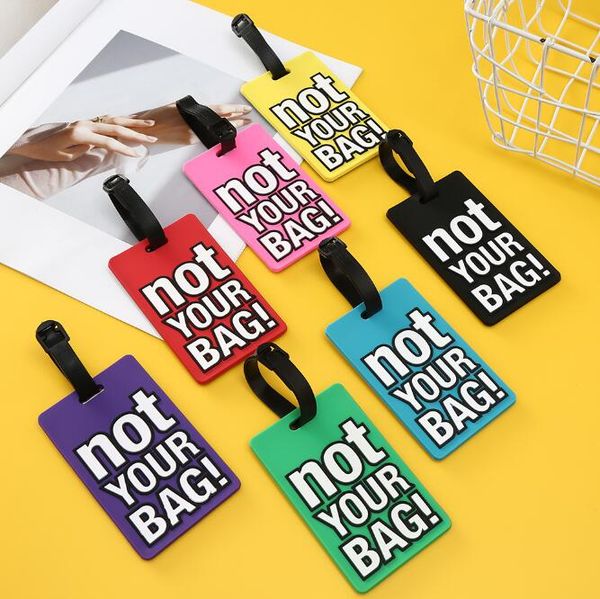 creative letter "not your bag" cute travel accessories luggage tags suitcase cartoon style fashion silicon portable travel label, Black
creative letter "not your bag" cute travel accessories luggage tags suitcase cartoon style fashion silicon portable travel label, Black
