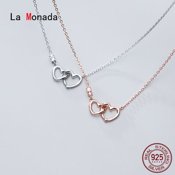 la monada silver chain necklace for women two heart pendant fashion minimalist silver 925 jewelry on the neck womens necklaces q0531
la monada silver chain necklace for women two heart pendant fashion minimalist silver 925 jewelry on the neck womens necklaces q0531