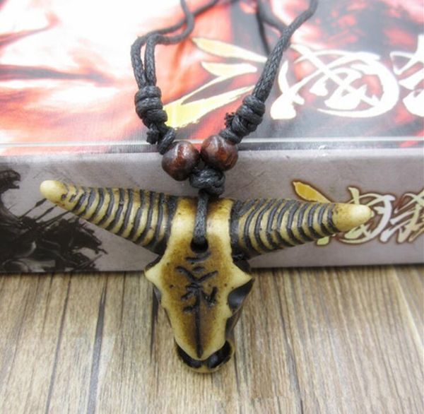 fashion men resin imitation yak bone white brown ox head pendant charm necklace wood beads adjustable rope, Silver
fashion men resin imitation yak bone white brown ox head pendant charm necklace wood beads adjustable rope, Silver