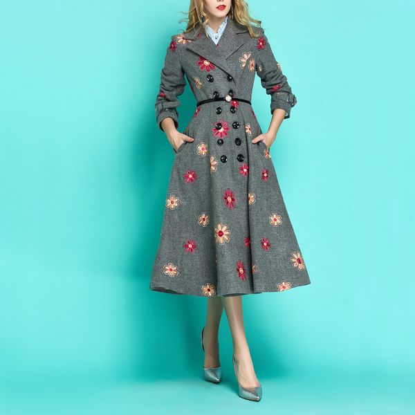 2021 new long embroidery wool winter coat vintage woolen jacket women overcoat abrigos mujer invierno kj460 e6eu, Black
2021 new long embroidery wool winter coat vintage woolen jacket women overcoat abrigos mujer invierno kj460 e6eu, Black