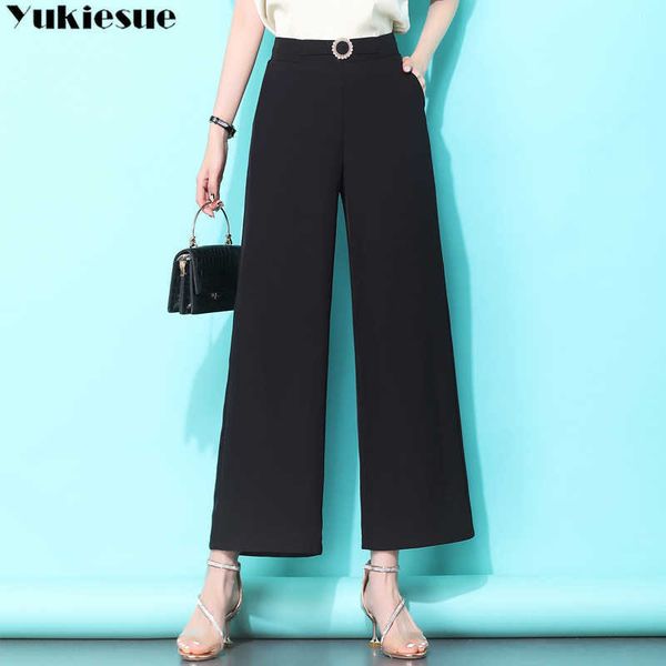 office work wear summer women's pants female high waist loose wide leg capris for women trousers woman plus size 210608, Black;white
office work wear summer women's pants female high waist loose wide leg capris for women trousers woman plus size 210608, Black;white