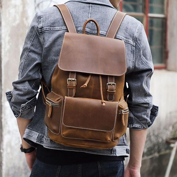 backpack vintage genuine leather men's outdoor travel real bookbag fashion women's bagpack
backpack vintage genuine leather men's outdoor travel real bookbag fashion women's bagpack