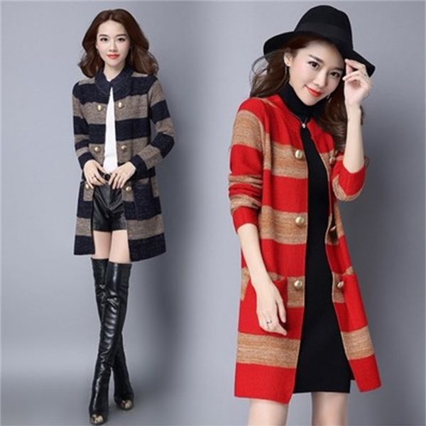 fashion coat new spring and autumn tide women's sweater striped large size long cardigan 33uw, White;black
fashion coat new spring and autumn tide women's sweater striped large size long cardigan 33uw, White;black