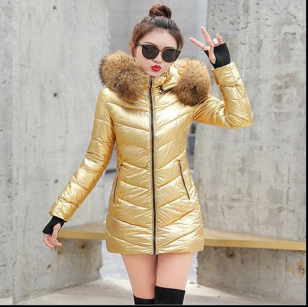 womens winter jacket fashion fur collar metal golden silver bright hooded coat warm cotton padded long parkas new s 3xl, Black
womens winter jacket fashion fur collar metal golden silver bright hooded coat warm cotton padded long parkas new s 3xl, Black
