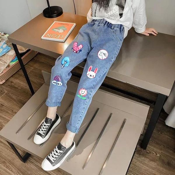 jeans 4-12 years spring and autumn casual kids cartoon design trousers for girls pants teen children's clothing, Blue
jeans 4-12 years spring and autumn casual kids cartoon design trousers for girls pants teen children's clothing, Blue
