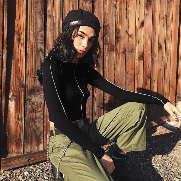 new women short stretch trui tea crop long mouwen slim fit street stylish cool black t-shirt, White
new women short stretch trui tea crop long mouwen slim fit street stylish cool black t-shirt, White