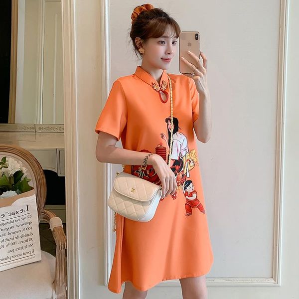 ethnic clothing real s fat mm loose size improved dress 2021 summer daily fashion modern young cheongsam, Red
ethnic clothing real s fat mm loose size improved dress 2021 summer daily fashion modern young cheongsam, Red