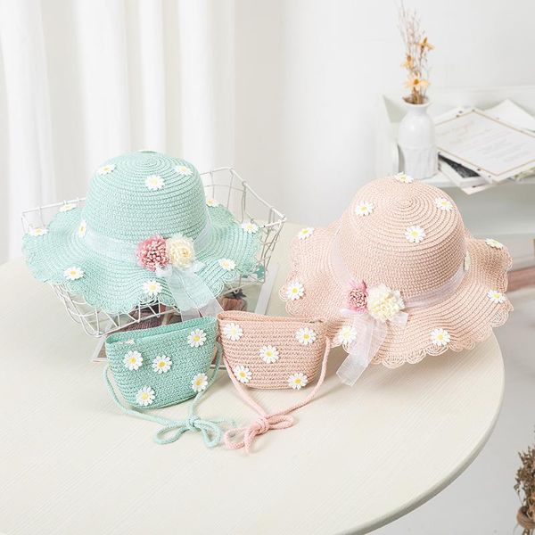 hair accessories summer girl straw hat bag set sun cap outdoor kids breathable beach hats chrysanthemum sweet princess seaside, Slivery;white
hair accessories summer girl straw hat bag set sun cap outdoor kids breathable beach hats chrysanthemum sweet princess seaside, Slivery;white