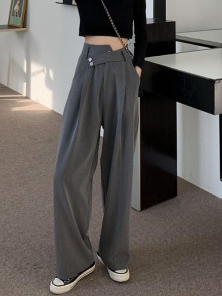 women's pants & capris casual 2021 versatile loose floor wide leg slim high waist suit autumn style, Black;white
women's pants & capris casual 2021 versatile loose floor wide leg slim high waist suit autumn style, Black;white