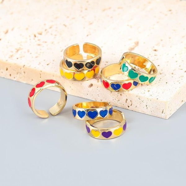 wedding rings 2021 trend fashion multicolor enamel ring thin circle marry for women adjustable opening heart-shaped jewelry, Slivery;golden 
wedding rings 2021 trend fashion multicolor enamel ring thin circle marry for women adjustable opening heart-shaped jewelry, Slivery;golden