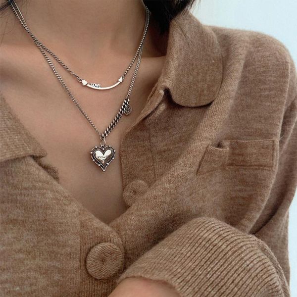 chains love retro hong kong style necklace light luxury niche women summer short fashion wild temperament clavicle chain, Silver
chains love retro hong kong style necklace light luxury niche women summer short fashion wild temperament clavicle chain, Silver