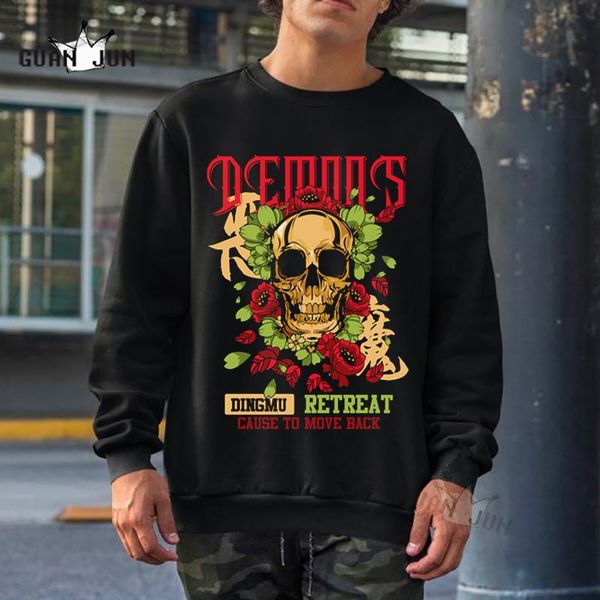 men's hoodies & sweatshirts high street style hoodie vintage fleece clothes casual sweatshirt hip hop flower skull print crewneck loo, Black 
men's hoodies & sweatshirts high street style hoodie vintage fleece clothes casual sweatshirt hip hop flower skull print crewneck loo, Black