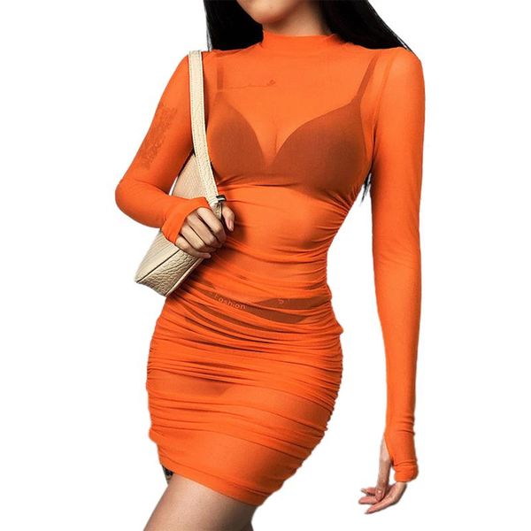casual dresses female perspective dress, solid color round neck long sleeve dress one-piece for women, orange, Black;gray
casual dresses female perspective dress, solid color round neck long sleeve dress one-piece for women, orange, Black;gray
