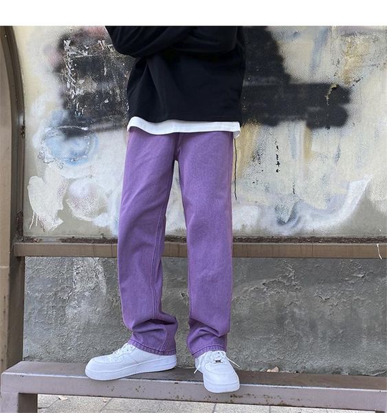 men's jeans fashion men solid color loose casual stylish harajuku style floor-length denim pants, Blue
men's jeans fashion men solid color loose casual stylish harajuku style floor-length denim pants, Blue