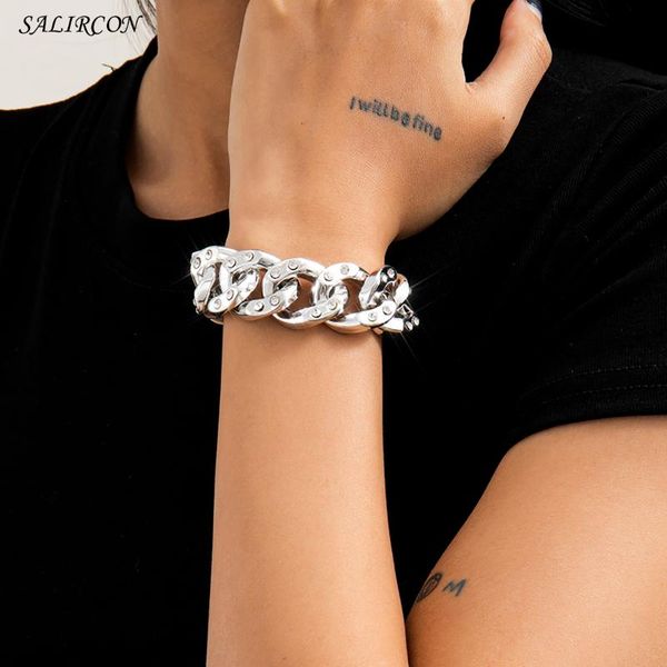 link, chain salircon punk crystal chunky link couple bracelets for women girls kpop charm rhinestone thick bracelet jewelry gift 2021, Black
link, chain salircon punk crystal chunky link couple bracelets for women girls kpop charm rhinestone thick bracelet jewelry gift 2021, Black