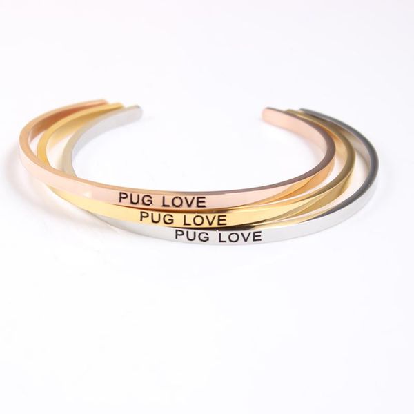 bangle mantra engraved personalized bracelet inspirational 3 colors jewelry for teen/girls gift pug love stainless steel, Black
bangle mantra engraved personalized bracelet inspirational 3 colors jewelry for teen/girls gift pug love stainless steel, Black