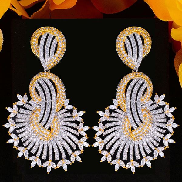 dangle & chandelier noble luxury romantic elegant shiny round earrings jewelry for women bridal wedding party zirconia aretes d, Silver
dangle & chandelier noble luxury romantic elegant shiny round earrings jewelry for women bridal wedding party zirconia aretes d, Silver