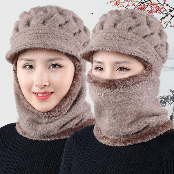 berets winter women knitted hat beanies thickening windproof cycling fur warm & scarf set lady hats crochet cap, Blue;gray
berets winter women knitted hat beanies thickening windproof cycling fur warm & scarf set lady hats crochet cap, Blue;gray