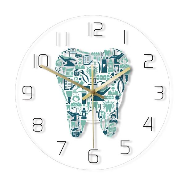 dentist dental care symbols wall clock acrylic hanging clock silent movement time teeth design dental department decor
dentist dental care symbols wall clock acrylic hanging clock silent movement time teeth design dental department decor