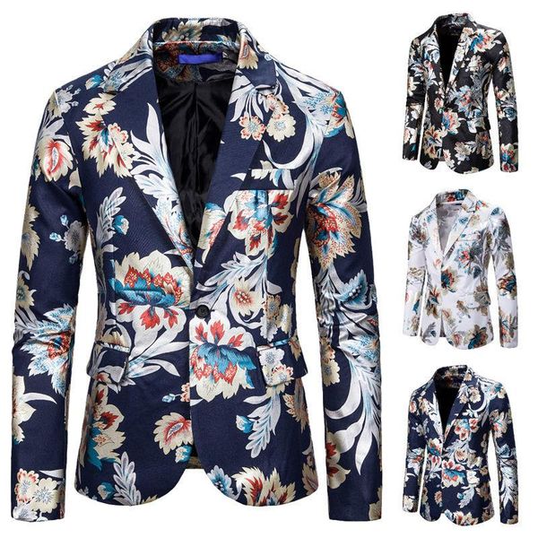 men's suits & blazers 2021 autumn and winter color bronzing suit printed slim one-button jacket floral casual, White;black
men's suits & blazers 2021 autumn and winter color bronzing suit printed slim one-button jacket floral casual, White;black