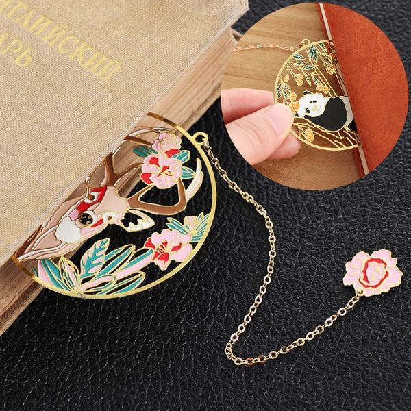 1pc retro chinese style deer/panda pattern bookmark with pendant hollow out pagination metal bookmark stationery supply gift
1pc retro chinese style deer/panda pattern bookmark with pendant hollow out pagination metal bookmark stationery supply gift
