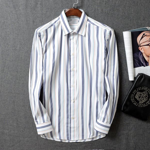 2021 summer luxury designer men's business casual shirt long sleeve stripe lapel shirts masculine social fashion plaid -#10000, White;black
2021 summer luxury designer men's business casual shirt long sleeve stripe lapel shirts masculine social fashion plaid -#10000, White;black