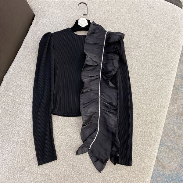 2021 Spring New Arrival Solid Color Long Sleeve Round Fly Frilly Female Fashion Shirt Mxkh, White
2021 Spring New Arrival Solid Color Long Sleeve Round Fly Frilly Female Fashion Shirt Mxkh, White