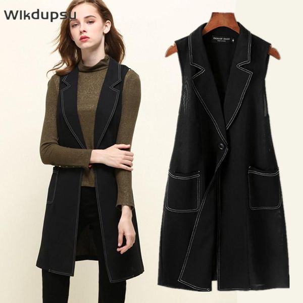 women's vests 2021 fashion spring summer autumn womens long vest waistcoat pockets designer vintage black sleeveless jacket coat plus s, Black;white
women's vests 2021 fashion spring summer autumn womens long vest waistcoat pockets designer vintage black sleeveless jacket coat plus s, Black;white