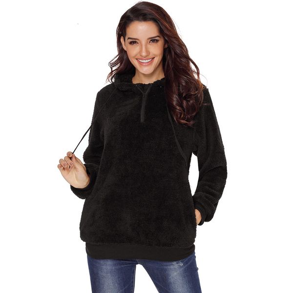 winter hoodies women pockets tuhao t251273 jumper wool sweatpants giant 6hj4, Black