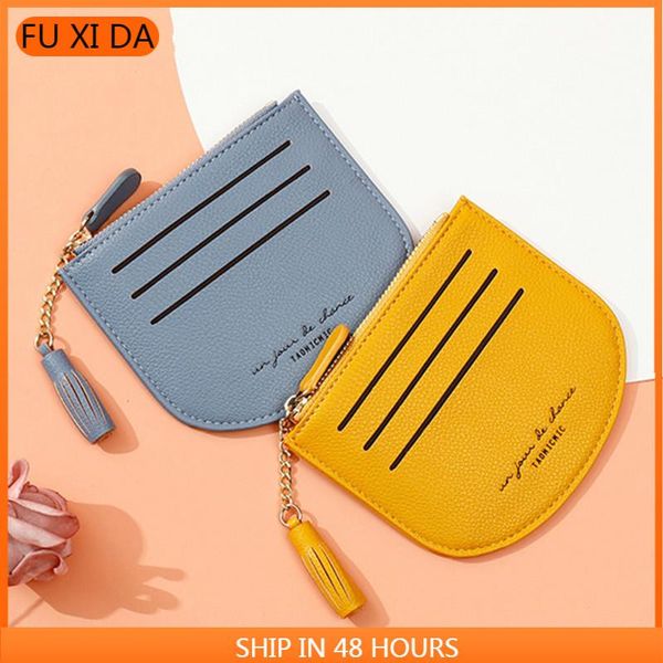 card holders brand tassel mini wallet women soft leather ladies business holder coin purse pocket small zipper wallets female, Brown;gray
card holders brand tassel mini wallet women soft leather ladies business holder coin purse pocket small zipper wallets female, Brown;gray