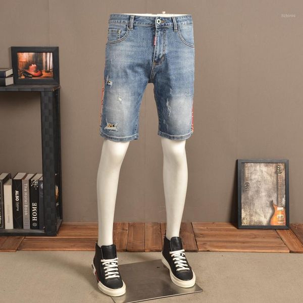 summer men denim shorts fashion side stripe knee length pants streetwear ripped short jeans men's, White;black
summer men denim shorts fashion side stripe knee length pants streetwear ripped short jeans men's, White;black
