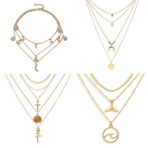 pendant necklaces 2021 fashion multi-layer moon crystal necklace shell rose female retro bohemian jewelry, Silver
pendant necklaces 2021 fashion multi-layer moon crystal necklace shell rose female retro bohemian jewelry, Silver