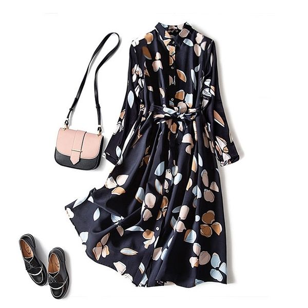 vintage printed lapel women's dress elegant fashion high waist mid-length dresses female 2021 spring summer loose lady vestidos 210309, Black;gray
vintage printed lapel women's dress elegant fashion high waist mid-length dresses female 2021 spring summer loose lady vestidos 210309, Black;gray